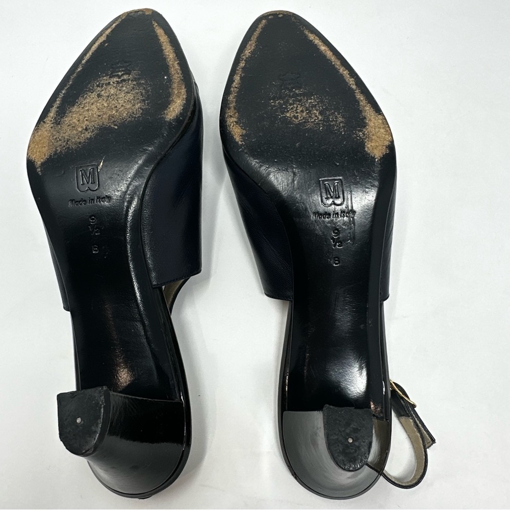Vintage Bruno Magli for Saks Navy Leather Slingback Heels size 9 1/2 B - Picture 8 of 8